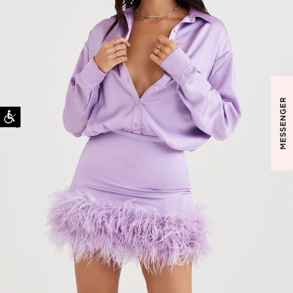 NWT Feather Trim Dress HouseofCB